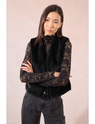 Semi-sheer lace top