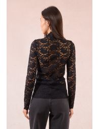 Semi-sheer lace top