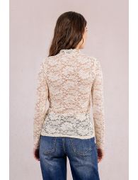 Semi-sheer lace top