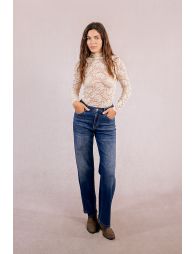 Semi-sheer lace top