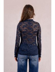 Semi-sheer lace top