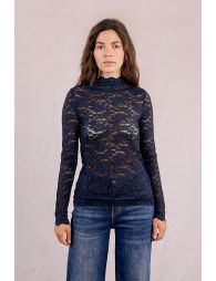 Semi-sheer lace top