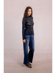 Semi-sheer lace top