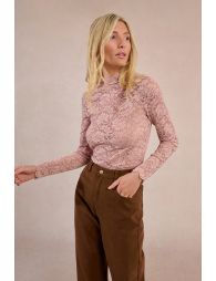 Semi-sheer lace top