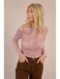 Jerseyde manga larga en tejido de encaje