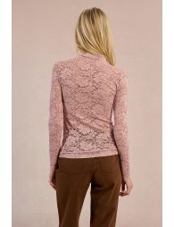 Semi-sheer lace top