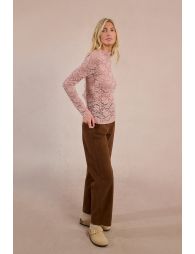 Semi-sheer lace top