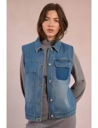 Veste en denim sans manches