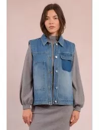 Veste en denim sans manches