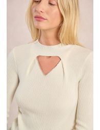 Knitted sweater with cut-out on the bust
