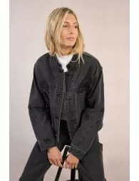 Veste en denim, style biker