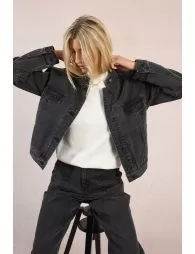 Veste en denim, style biker