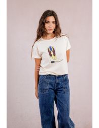 T-shirt droit sérigraphié