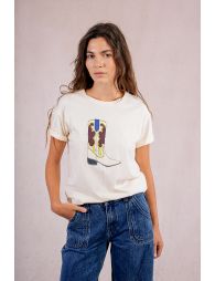 T-shirt droit sérigraphié