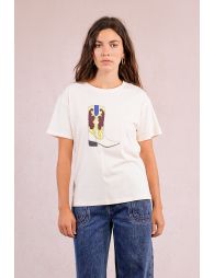 T-shirt droit sérigraphié