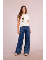 T-shirt droit sérigraphié