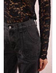 Pantalónlargo vaquero de tiro alto