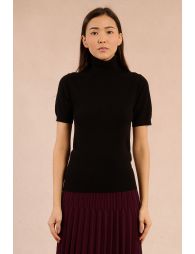 Short-sleeved turtleneck sweater