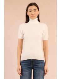 Short-sleeved turtleneck sweater