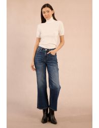 Short-sleeved turtleneck sweater