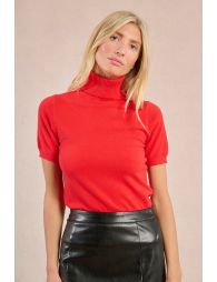 Short-sleeved turtleneck sweater