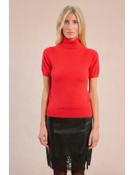 Short-sleeved turtleneck sweater