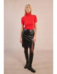 Short-sleeved turtleneck sweater