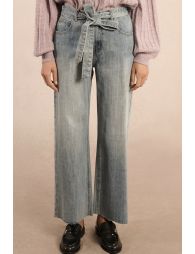 Denim droit ceinturé