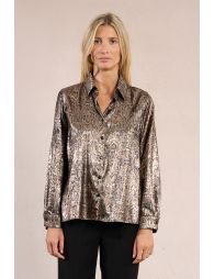 Iridescent shirt, animal print