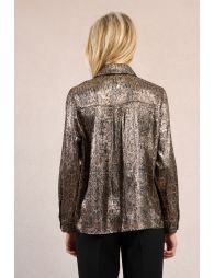 Iridescent shirt, animal print