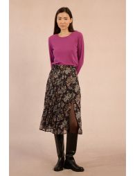 Belted midi skirt