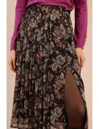Belted midi skirt