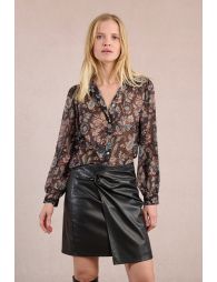 Semi-transparent printed blouse