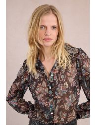Semi-transparent printed blouse