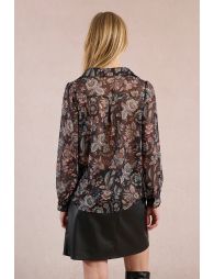 Semi-transparent printed blouse