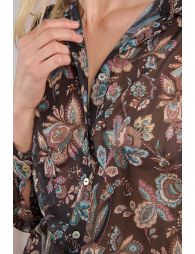 Semi-transparent printed blouse