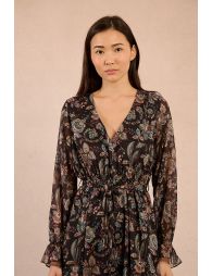 Long printed voile dress