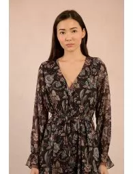Robe longue en voile imprimée