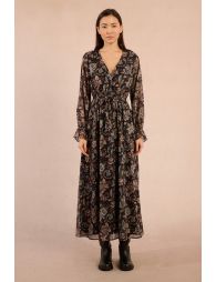 Long printed voile dress