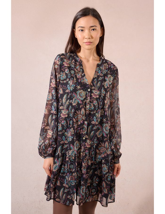 Short printed voile dress