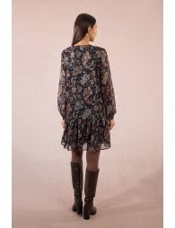 Robe courte en voile imprimée