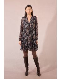 Robe courte en voile imprimée
