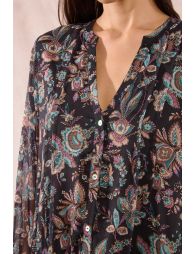 Robe courte en voile imprimée