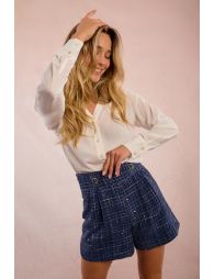Camisade manga larga escote en V