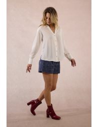 Camisade manga larga escote en V