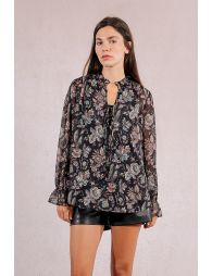 Blouse en voile imprimée