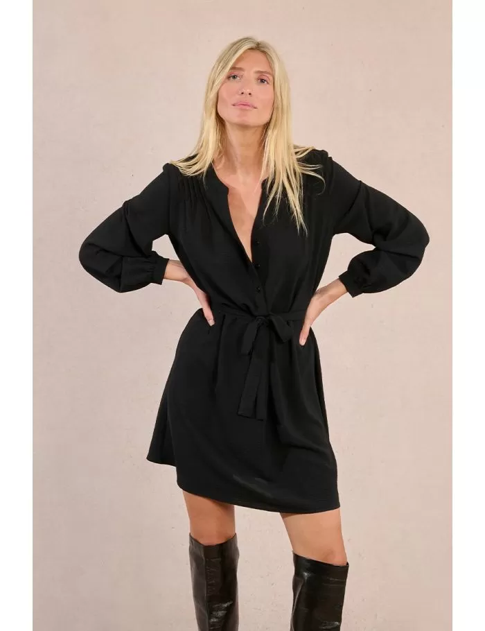 Belted shirt dress