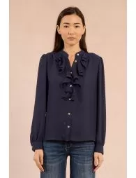 Camisade manga larga detalle volantes