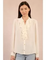 Camisade manga larga detalle volantes