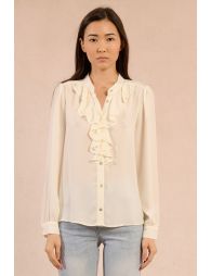 Flowing shirt with jabot collar